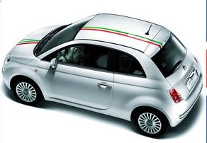 ADESIVI TETTO TRICOLORE ITALIA FIAT 500